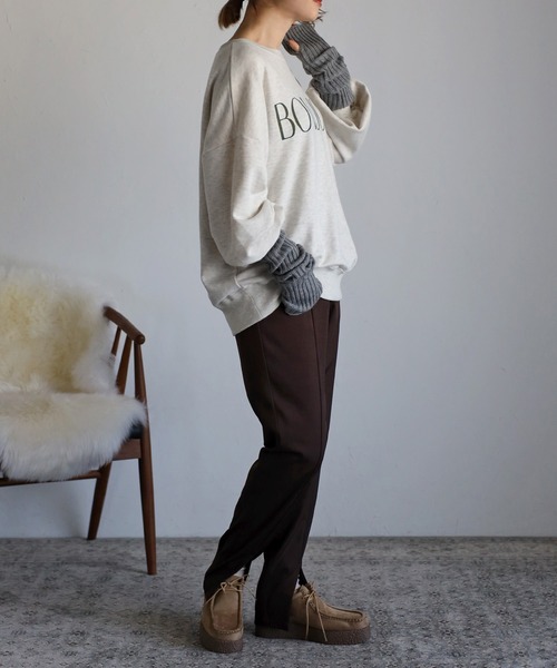 Bonjour Sagan（ボンジュールサガン）の「BONJOURロゴスウェット（スウェット・レディース・チャコールグレー/ブラウン/オートミール/ベージュ/グリーン系その他・FREE）」の14枚目の写真