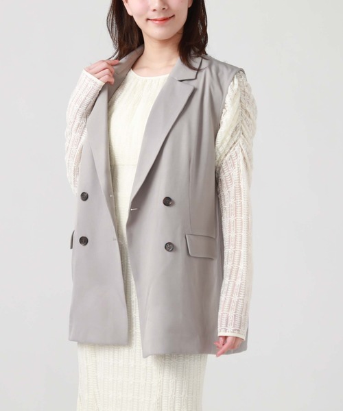 archives（アルシーヴ）の「ダブルテーラードベスト（ベスト・レディース・アイボリー/ブラック/グレー・MEDIUM）」の3枚目の写真