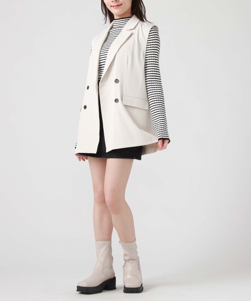 archives（アルシーヴ）の「ダブルテーラードベスト（ベスト・レディース・アイボリー/ブラック/グレー・MEDIUM）」の7枚目の写真