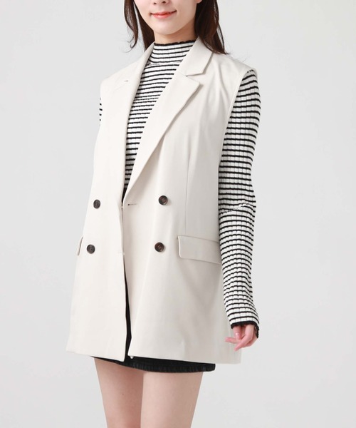 archives（アルシーヴ）の「ダブルテーラードベスト（ベスト・レディース・アイボリー/ブラック/グレー・MEDIUM）」の4枚目の写真