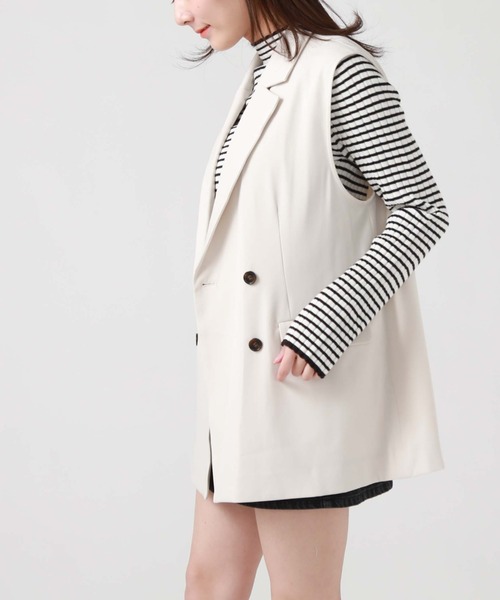 archives（アルシーヴ）の「ダブルテーラードベスト（ベスト・レディース・アイボリー/ブラック/グレー・MEDIUM）」の6枚目の写真