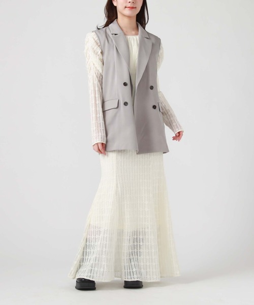 archives（アルシーヴ）の「ダブルテーラードベスト（ベスト・レディース・アイボリー/ブラック/グレー・MEDIUM）」の14枚目の写真