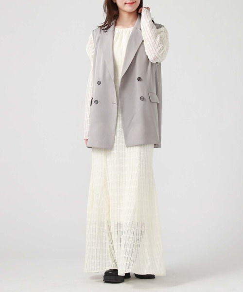 archives（アルシーヴ）の「ダブルテーラードベスト（ベスト・レディース・アイボリー/ブラック/グレー・MEDIUM）」の13枚目の写真