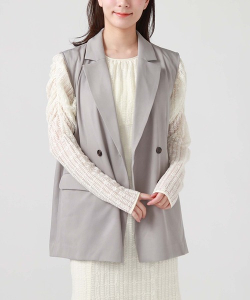 archives（アルシーヴ）の「ダブルテーラードベスト（ベスト・レディース・アイボリー/ブラック/グレー・MEDIUM）」の10枚目の写真