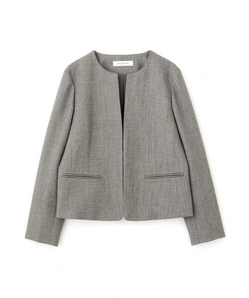 NATURAL BEAUTY BASIC(ナチュラルビューティーベーシック)の「<シャークスキンセットアップシリーズ>ノーカラージャケット(ノーカラージャケット・レディース・ネイビー/グレー・SMALL/MEDIUM)」の15枚目の写真