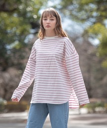 ルーズシルエット ボーダーロングTシャツ