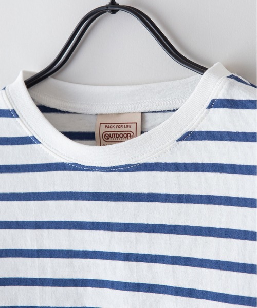 OUTDOOR PRODUCTS APPAREL（アウトドアプロダクツアパレル）の「ルーズシルエット　ボーダーロングTシャツ（Tシャツ/カットソー・レディース・ピンク/グリーン/ブラック/ブルー・MEDIUM）」の12枚目の写真
