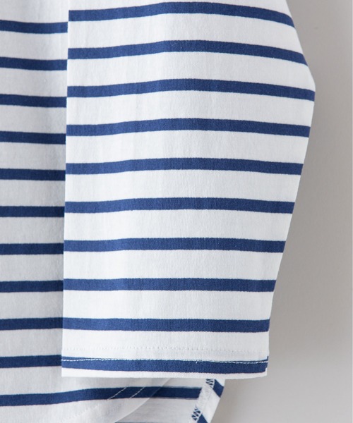 OUTDOOR PRODUCTS APPAREL（アウトドアプロダクツアパレル）の「ルーズシルエット　ボーダーロングTシャツ（Tシャツ/カットソー・レディース・ピンク/グリーン/ブラック/ブルー・MEDIUM）」の10枚目の写真