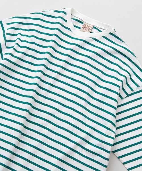 OUTDOOR PRODUCTS APPAREL（アウトドアプロダクツアパレル）の「ルーズシルエット　ボーダーロングTシャツ（Tシャツ/カットソー・レディース・ピンク/グリーン/ブラック/ブルー・MEDIUM）」の13枚目の写真