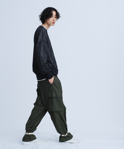 ADAM ET ROPE'（アダムエロペ）の「【WEB限定】麻調 ルーズ シアー サマーニット ビッグプルオーバー / ユニセックス（Tシャツ/カットソー・メンズ・ホワイト/ブラック/パープル/オレンジ・M/L）」の12枚目の写真