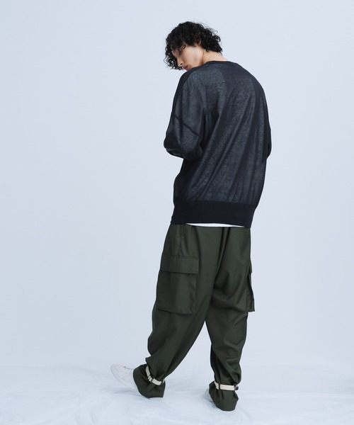ADAM ET ROPE'（アダムエロペ）の「【WEB限定】麻調 ルーズ シアー サマーニット ビッグプルオーバー / ユニセックス（Tシャツ/カットソー・メンズ・ホワイト/ブラック/パープル/オレンジ・M/L）」の13枚目の写真