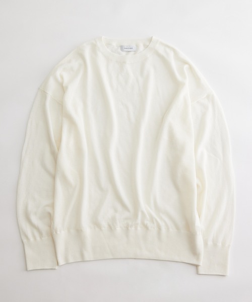 【新品】麻調 ルーズ シアー サマーニット ビッグプルオーバー オレンジ L ADAM ET ROPE'｜《新色追加》【WEB限定】麻調 ルーズ シアー