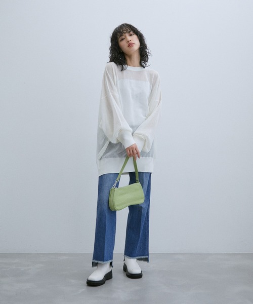 セール】【WEB限定】麻調 ルーズ シアー サマーニット ビッグ