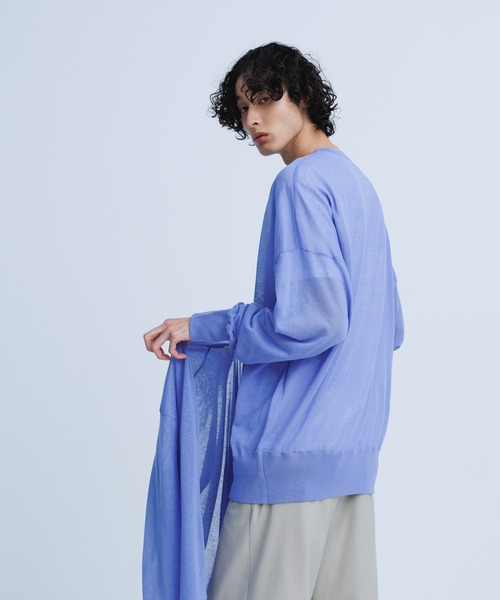 ADAM ET ROPE'（アダムエロペ）の「【WEB限定】麻調 ルーズ シアー サマーニット ビッグプルオーバー / ユニセックス（Tシャツ/カットソー・メンズ・ホワイト/ブラック/パープル/オレンジ・M/L）」の19枚目の写真