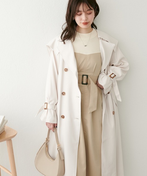 natural couture(ナチュラルクチュール)の「WEB限定/プチハイリブニットドッキングワンピース(ワンピース・レディース・ブラック系その他/ベージュ/ブラック・FREE)」の3枚目の写真