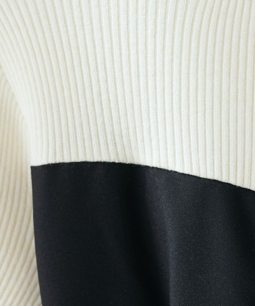 natural couture(ナチュラルクチュール)の「WEB限定/プチハイリブニットドッキングワンピース(ワンピース・レディース・ブラック系その他/ベージュ/ブラック・FREE)」の8枚目の写真