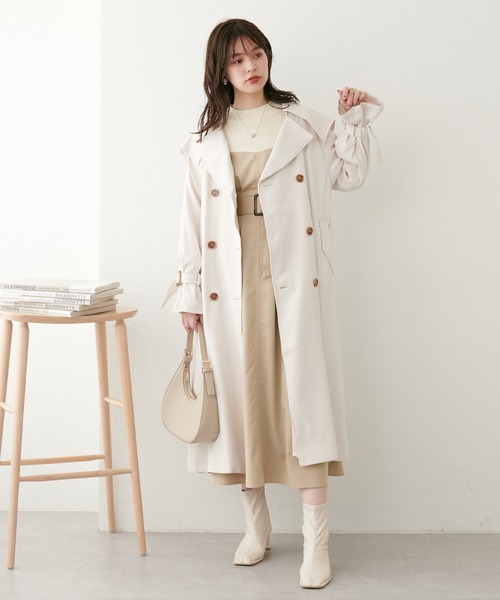 natural couture(ナチュラルクチュール)の「WEB限定/プチハイリブニットドッキングワンピース(ワンピース・レディース・ブラック系その他/ベージュ/ブラック・FREE)」の14枚目の写真