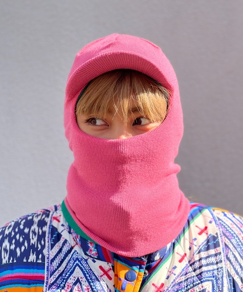 HLNA（エイチエルエヌエー）の「【Chi-bee】REVERSIBLE BALACLAVA（ニットキャップ/ビーニー・メンズ・ブラック/ブルー/ピンク・FREE）」の3枚目の写真