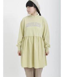 Samansa Mos2 | ロゴプリントドッキングチュニック(Tシャツ/カットソー)