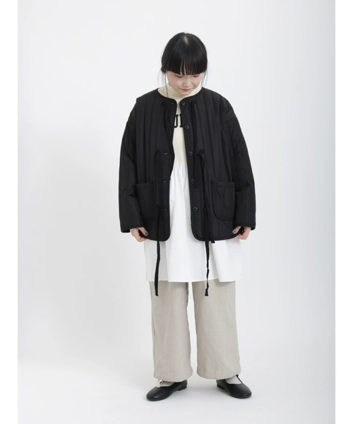 Samansa Mos2(サマンサ モスモス)の「ロゴプリントドッキングチュニック(Tシャツ/カットソー・レディース・チャコール/キナリ/ブラウン/グリーン・フリ-)」の14枚目の写真