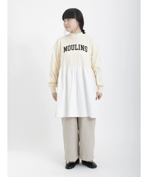 Samansa Mos2(サマンサ モスモス)の「ロゴプリントドッキングチュニック(Tシャツ/カットソー・レディース・チャコール/キナリ/ブラウン/グリーン・フリ-)」の16枚目の写真