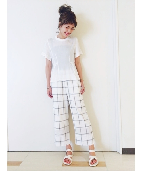 Kastane（カスタネ）の「【Kastane】イージーストレートパンツ（その他パンツ・レディース・ホワイト系その他/オフホワイト/ネイビー・FREE）」の14枚目の写真