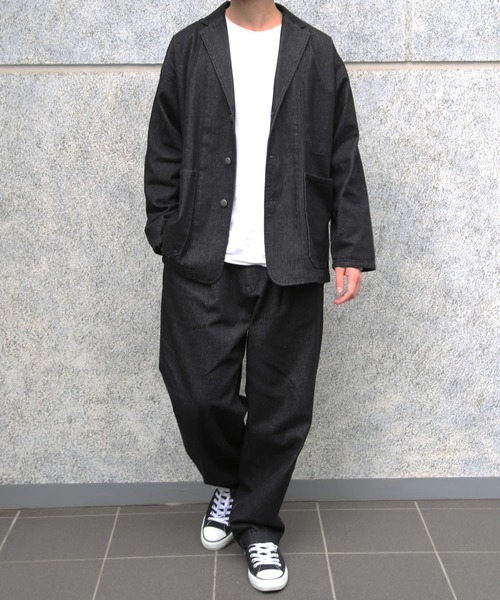 CERCA(チェルカ)の「【BEL】10ozデニム ビッグシルエット カバーオール/イージーワイドパンツ セットアップ(BG/)(セットアップ・メンズ・ブラック/インディゴブルー・MEDIUM/LARGE)」の15枚目の写真