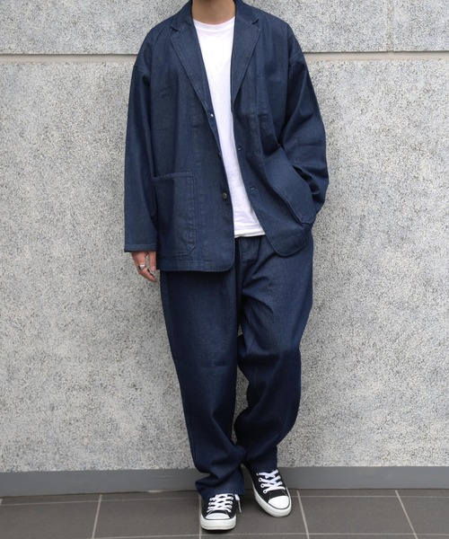 CERCA(チェルカ)の「【BEL】10ozデニム ビッグシルエット カバーオール/イージーワイドパンツ セットアップ(BG/)(セットアップ・メンズ・ブラック/インディゴブルー・MEDIUM/LARGE)」の19枚目の写真