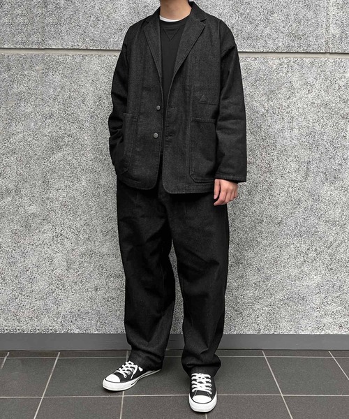 CERCA(チェルカ)の「【BEL】10ozデニム ビッグシルエット カバーオール/イージーワイドパンツ セットアップ(BG/)(セットアップ・メンズ・ブラック/インディゴブルー・MEDIUM/LARGE)」の9枚目の写真