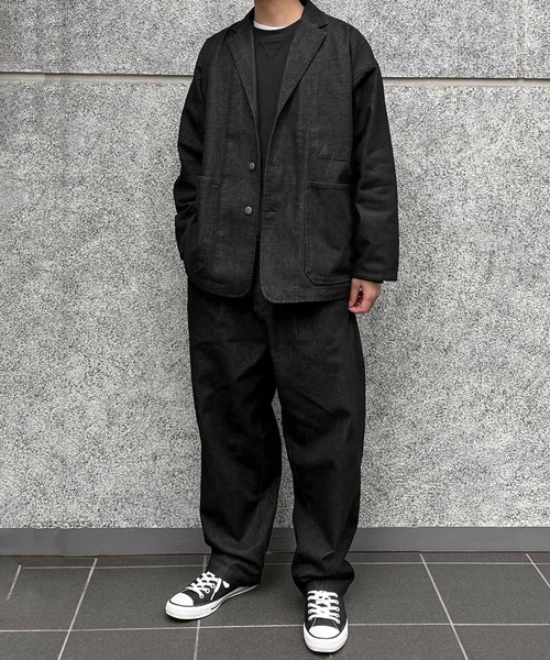 CERCA(チェルカ)の「【BEL】10ozデニム ビッグシルエット カバーオール/イージーワイドパンツ セットアップ(BG/)(セットアップ・メンズ・ブラック/インディゴブルー・MEDIUM/LARGE)」の21枚目の写真