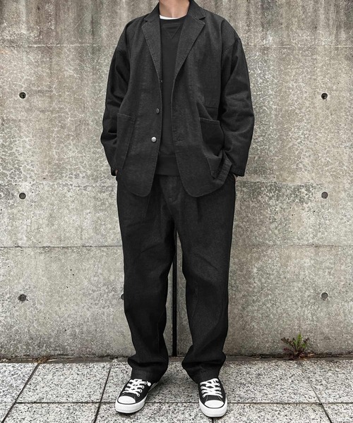 CERCA(チェルカ)の「【BEL】10ozデニム ビッグシルエット カバーオール/イージーワイドパンツ セットアップ(BG/)(セットアップ・メンズ・ブラック/インディゴブルー・MEDIUM/LARGE)」の6枚目の写真