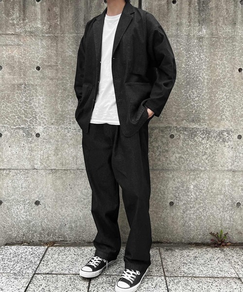 CERCA(チェルカ)の「【BEL】10ozデニム ビッグシルエット カバーオール/イージーワイドパンツ セットアップ(BG/)(セットアップ・メンズ・ブラック/インディゴブルー・MEDIUM/LARGE)」の12枚目の写真