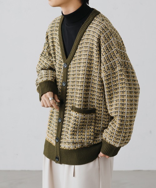 epnok（エプノック）の「ツイードニットカーディガン（カーディガン/ボレロ・メンズ・カーキ/ブルー/ブラック・SMALL/MEDIUM/LARGE）」の7枚目の写真