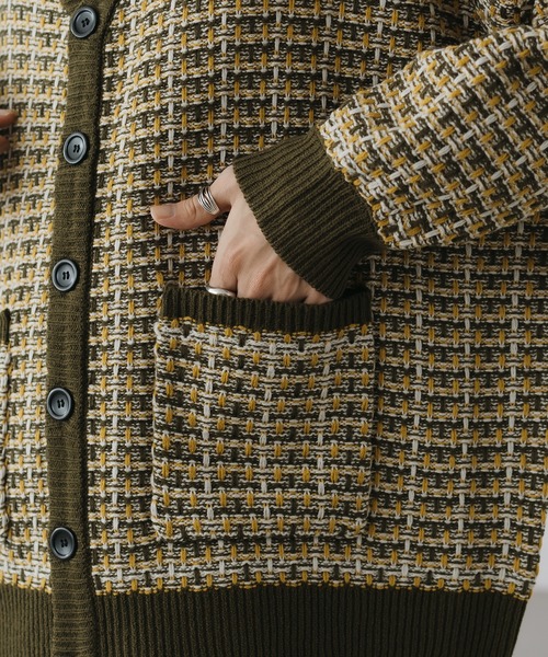 epnok（エプノック）の「ツイードニットカーディガン（カーディガン/ボレロ・メンズ・カーキ/ブルー/ブラック・SMALL/MEDIUM/LARGE）」の13枚目の写真