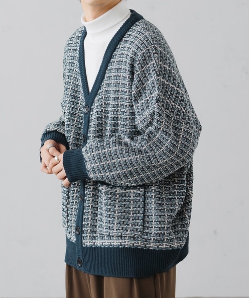 epnok（エプノック）の「ツイードニットカーディガン（カーディガン/ボレロ・メンズ・カーキ/ブルー/ブラック・SMALL/MEDIUM/LARGE）」の10枚目の写真