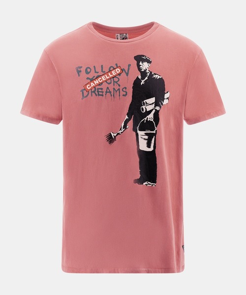 Guess(ゲス)の「GUESS X BRANDALISED(R) WITH GRAFFITI BY BANKSY Cancelled Dreams Tee バンクシー 半袖 Tシャツ(Tシャツ/カットソー・メンズ・ピンク/ベージュ・X-LARGE/SMALL/LARGE/MEDIUM)」の8枚目の写真