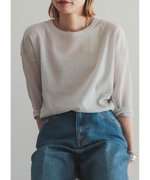 FIL DE FER | シアークレープ　ラウンドネックカットソー(Tシャツ/カットソー)