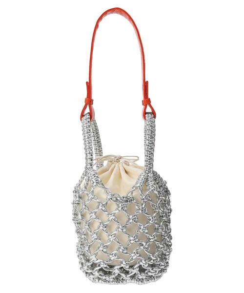 Green　Parks（グリーンパークス）の「OTO.HA.シルバー編みバッグ（ハンドバッグ・レディース・オレンジ/ブルー/イエロー/パープル・FREE）」の4枚目の写真