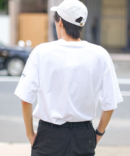 U.S. POLO ASSN.(ユーエスポロアッスン)の「【U.S.POLO ASSN./ユーエスポロアッスン】ワンポイント ブランドロゴ刺繍 ビッグシルエット Tシャツ オーバーサイズ(Tシャツ/カットソー・メンズ・ブルー/ホワイト/ベージュ/グリーン・LARGE/MEDIUM)」の7枚目の写真