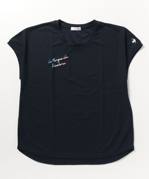 le coq sportif（ルコックスポルティフ）の「ルコックスポルティフ  接触涼感フレンチスリーブTシャツ（Tシャツ/カットソー・レディース・ネイビー/ホワイト/サックスブルー・M/XL/L）」の2枚目の写真