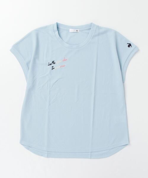 le coq sportif（ルコックスポルティフ）の「ルコックスポルティフ  接触涼感フレンチスリーブTシャツ（Tシャツ/カットソー・レディース・ネイビー/ホワイト/サックスブルー・M/XL/L）」の3枚目の写真