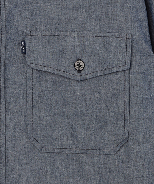 ORCIVAL（オーシバル）の「ORCIVAL | コットンシャンブレー ロングスリーブシャツ MEN（シャツ/ブラウス・メンズ・サックスブルー/ブルー・4/5）」の8枚目の写真