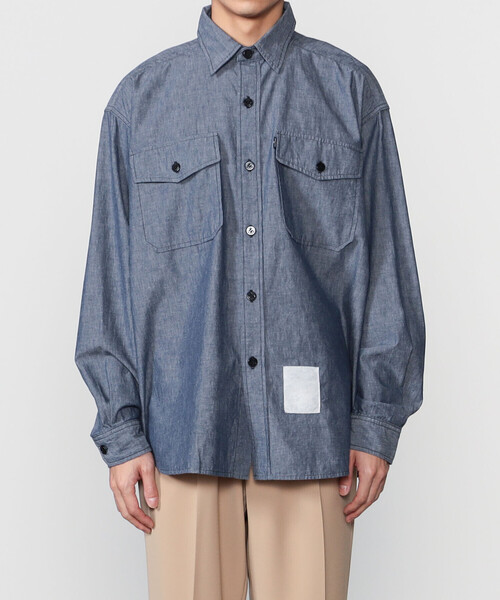 ORCIVAL（オーシバル）の「ORCIVAL | コットンシャンブレー ロングスリーブシャツ MEN（シャツ/ブラウス・メンズ・サックスブルー/ブルー・4/5）」の10枚目の写真