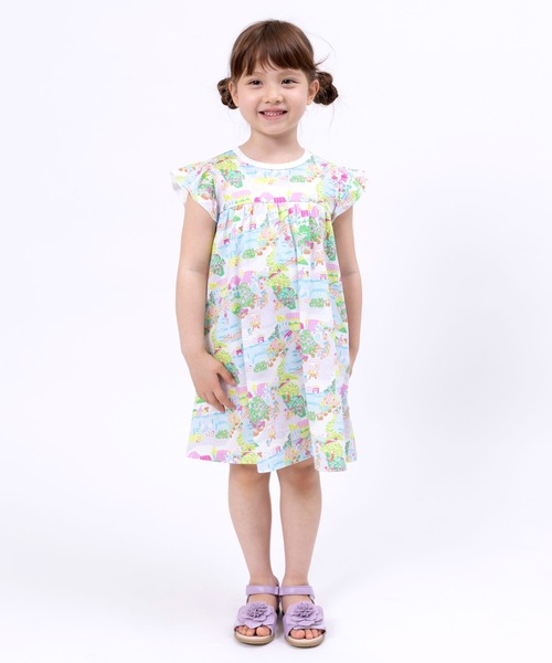 KP（ケーピー）の「ベニス柄プリントワンピース(100～130cm)（ワンピース・キッズ・ピンク・100cm/110cm/120cm/130cm）」の2枚目の写真