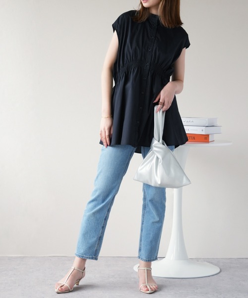 IAMUSE(アイアミューズ)の「シャーリングチュニックシャツ S0972【IAMUSE】(シャツ/ブラウス・レディース・オフホワイト/ブラック・FREE)」の15枚目の写真