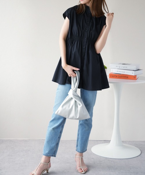 IAMUSE(アイアミューズ)の「シャーリングチュニックシャツ S0972【IAMUSE】(シャツ/ブラウス・レディース・オフホワイト/ブラック・FREE)」の18枚目の写真