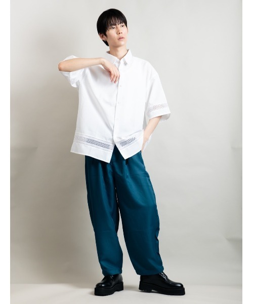 En serio TOKYO(エンソリオトーキョー)の「ポリトロ ワイドシルエット レース切り替え シャツ(シャツ/ブラウス・メンズ・ホワイト/ブラック・M/L)」の8枚目の写真