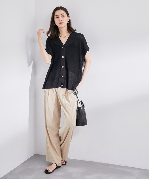 ROPE'（ロペ）の「リネン畦ニットベスト（ベスト・レディース・ベージュ/ネイビー・38）」の3枚目の写真