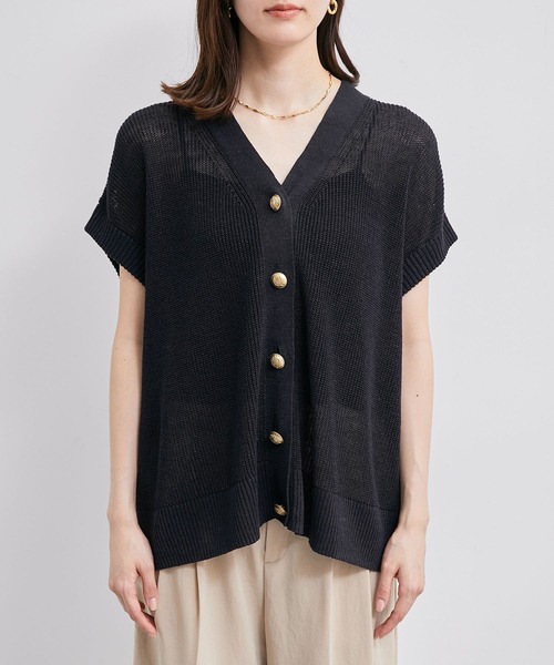 ROPE'（ロペ）の「リネン畦ニットベスト（ベスト・レディース・ベージュ/ネイビー・38）」の18枚目の写真