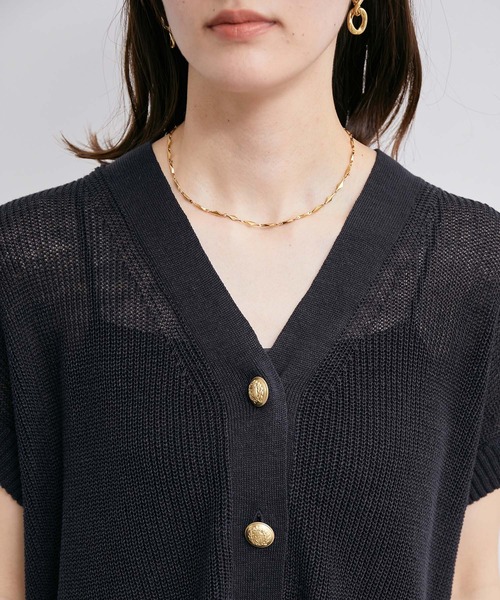 ROPE'（ロペ）の「リネン畦ニットベスト（ベスト・レディース・ベージュ/ネイビー・38）」の13枚目の写真